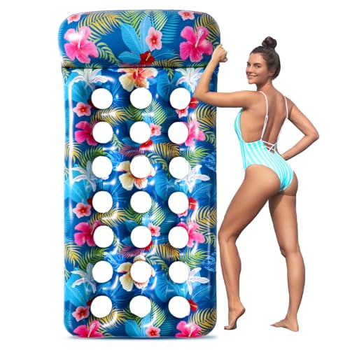 Inflatable Oversized Pool Float Lounger with Headrest T89254