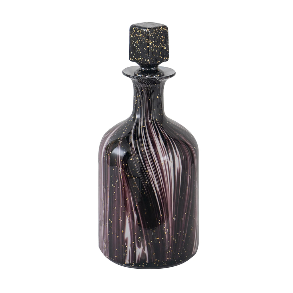 Wavy Glass Bottle with Stopper A93689