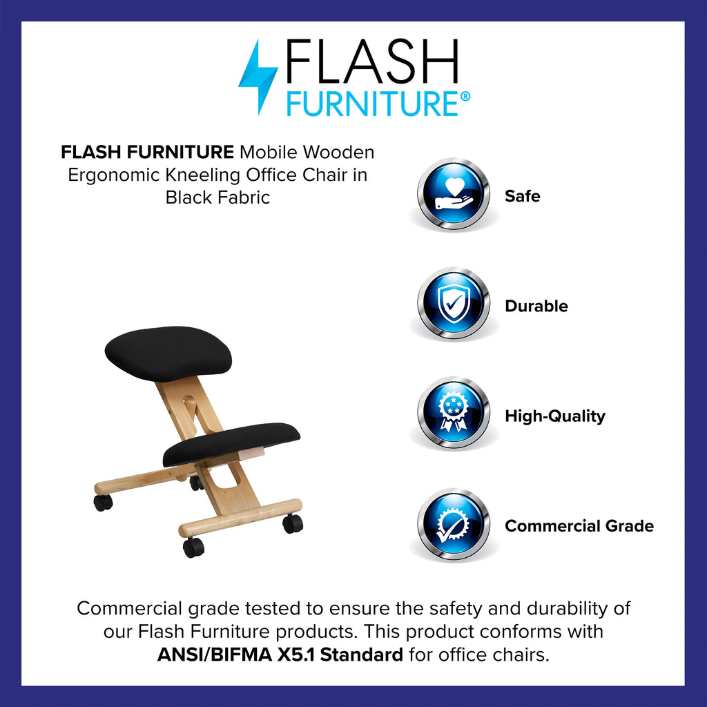 Black Ergonomic Kneeling Office Chair D427188