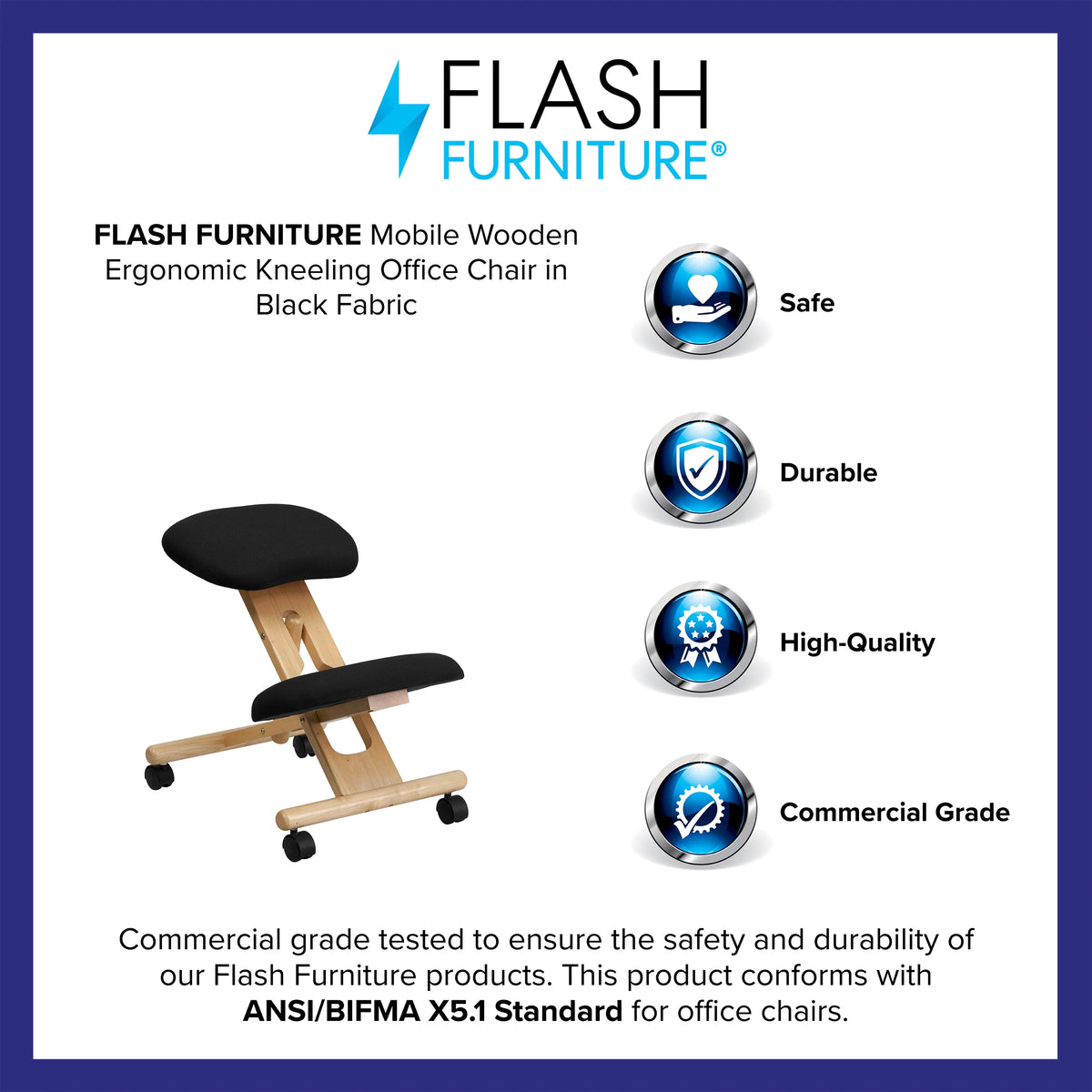 Black Ergonomic Kneeling Office Chair D427188