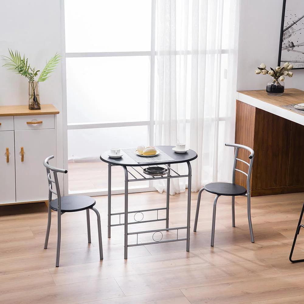 3-Piece Wooden Round Table and Chairs Set N696361