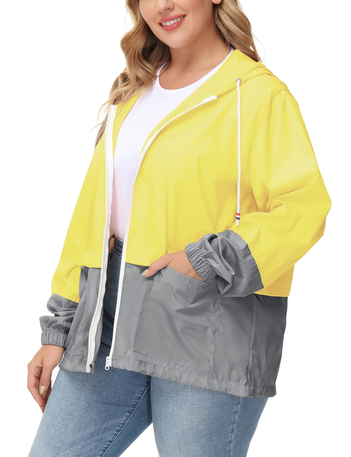 Plus Size Waterproof Hooded Rain Jacket S816