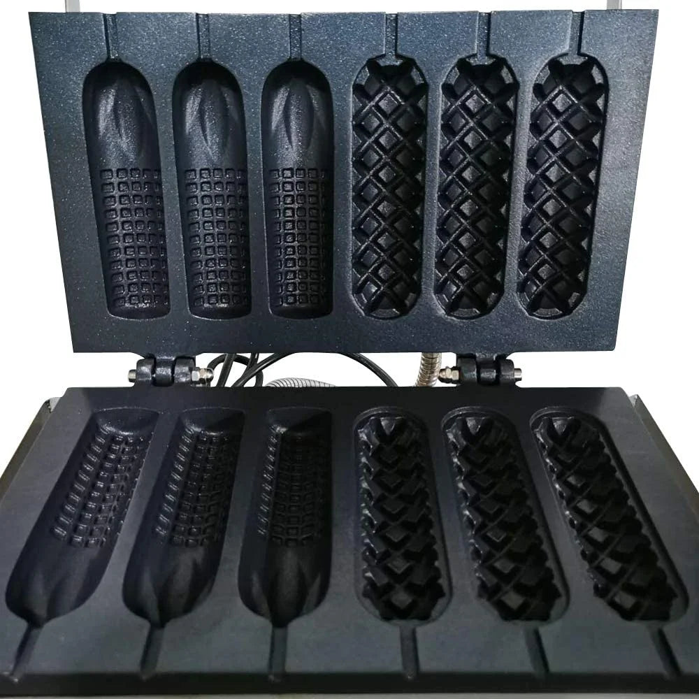 6 PCS Non Stick Stainless Steel Electric Waffle Maker 1500W V730