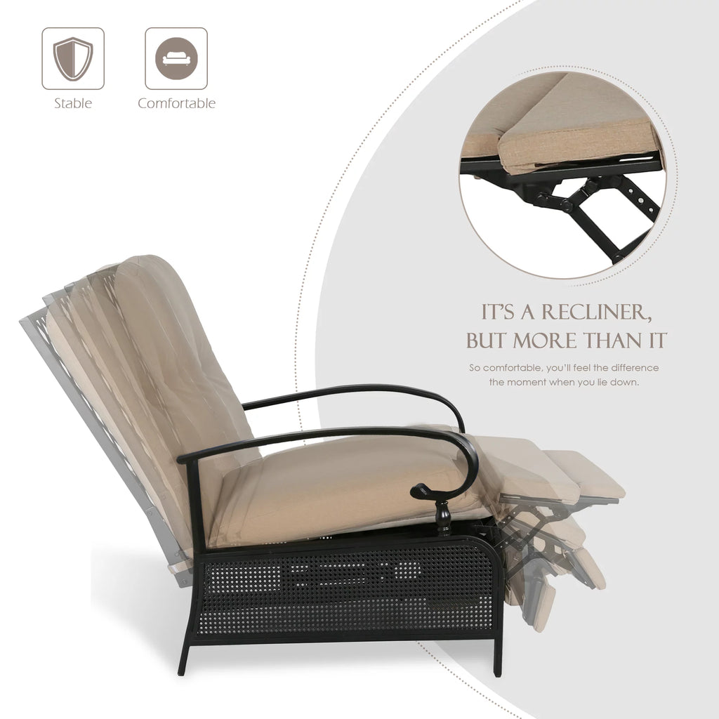 3 Pieces Metal Recliner Conversation Set I766