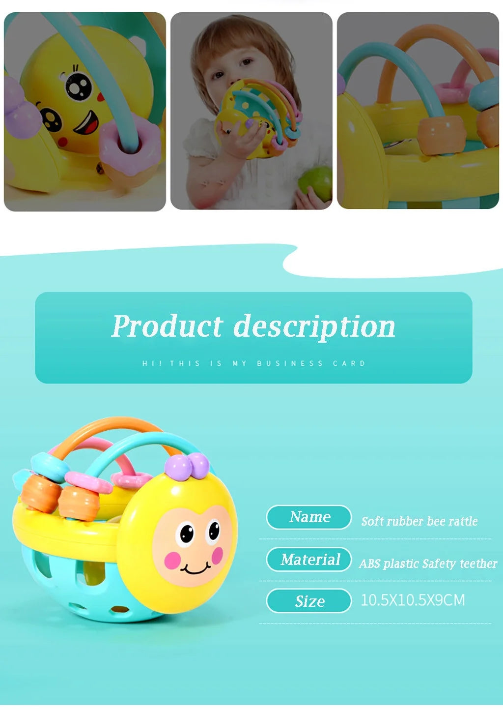 Ball Rattles Bell Infant Baby Plastic Toy Hand Bell Education Toy W252
