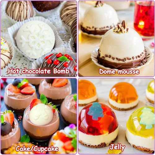 2 Pcs 8-Cavity Christmas Hot Cocoa Bomb Silicone Mold Z103677