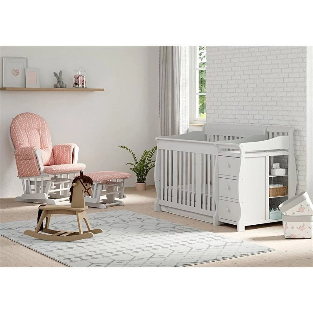 4-in-1 Convertible Crib and Changing Table Set in White P41609