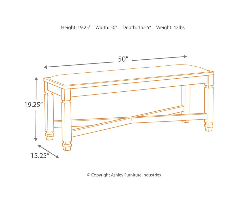 Black/Grayish Brown Dining Bench E4919