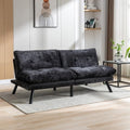 Black Convertible Futon Sofa Bed with Metal Legs K4770