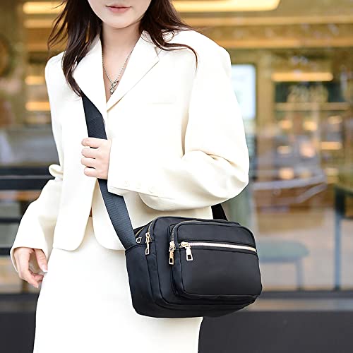 Black Nylon Crossbody Bag V2269