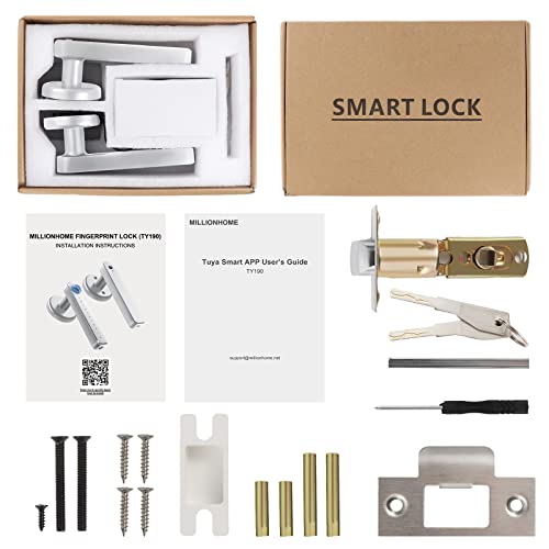 Silver Keyless Entry Door Lock with Handle B488