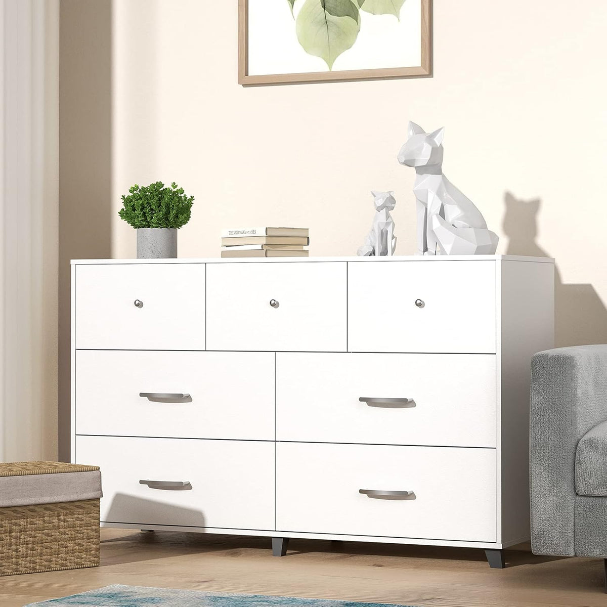 White 6-Drawer Vertical Dresser X8746