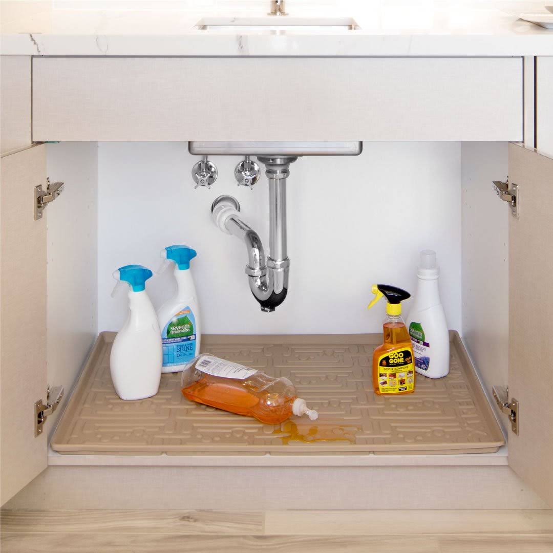 Under Sink Kitchen Cabinet Mat 37 x 22 inch Beige Z2062