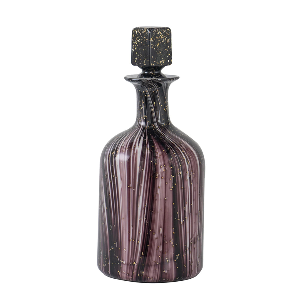 Wavy Glass Bottle with Stopper A93689