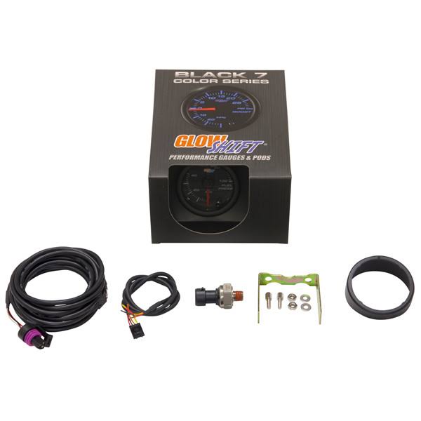 Black 7 Color 100 PSI Fuel Pressure Gauge Kit C708