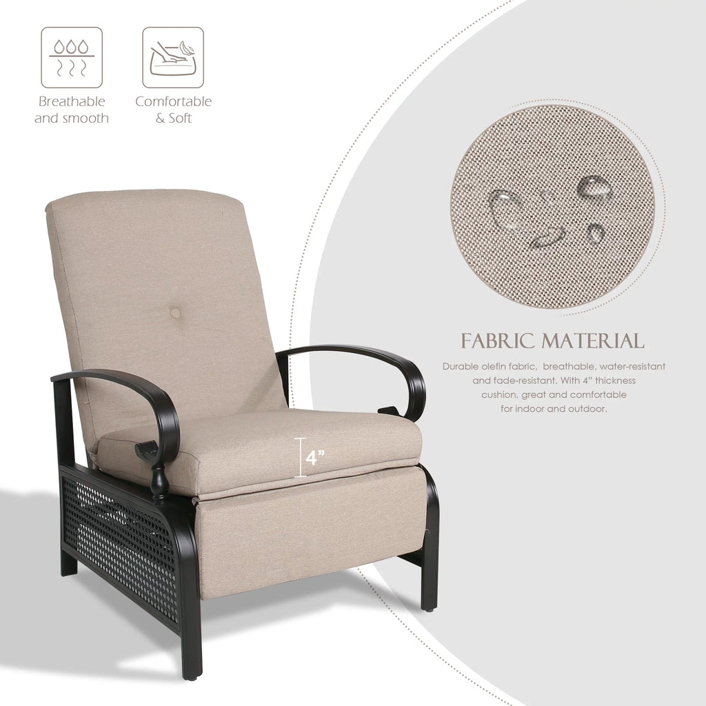 3 Pieces Metal Recliner Conversation Set I766
