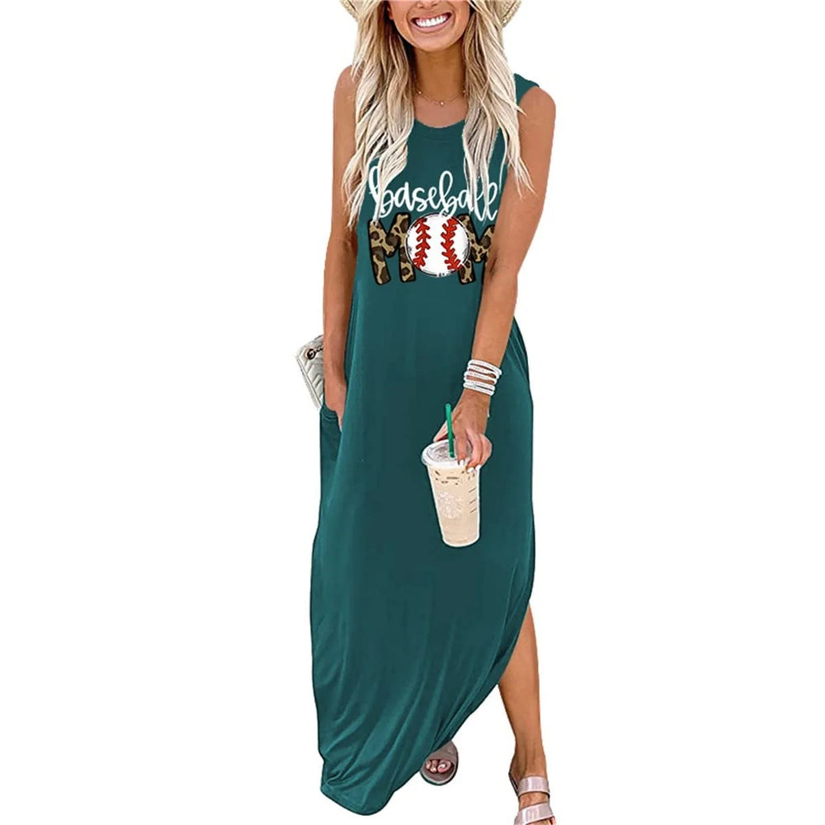 Graphic Printed Casual Long Tshirt Sundress H81109