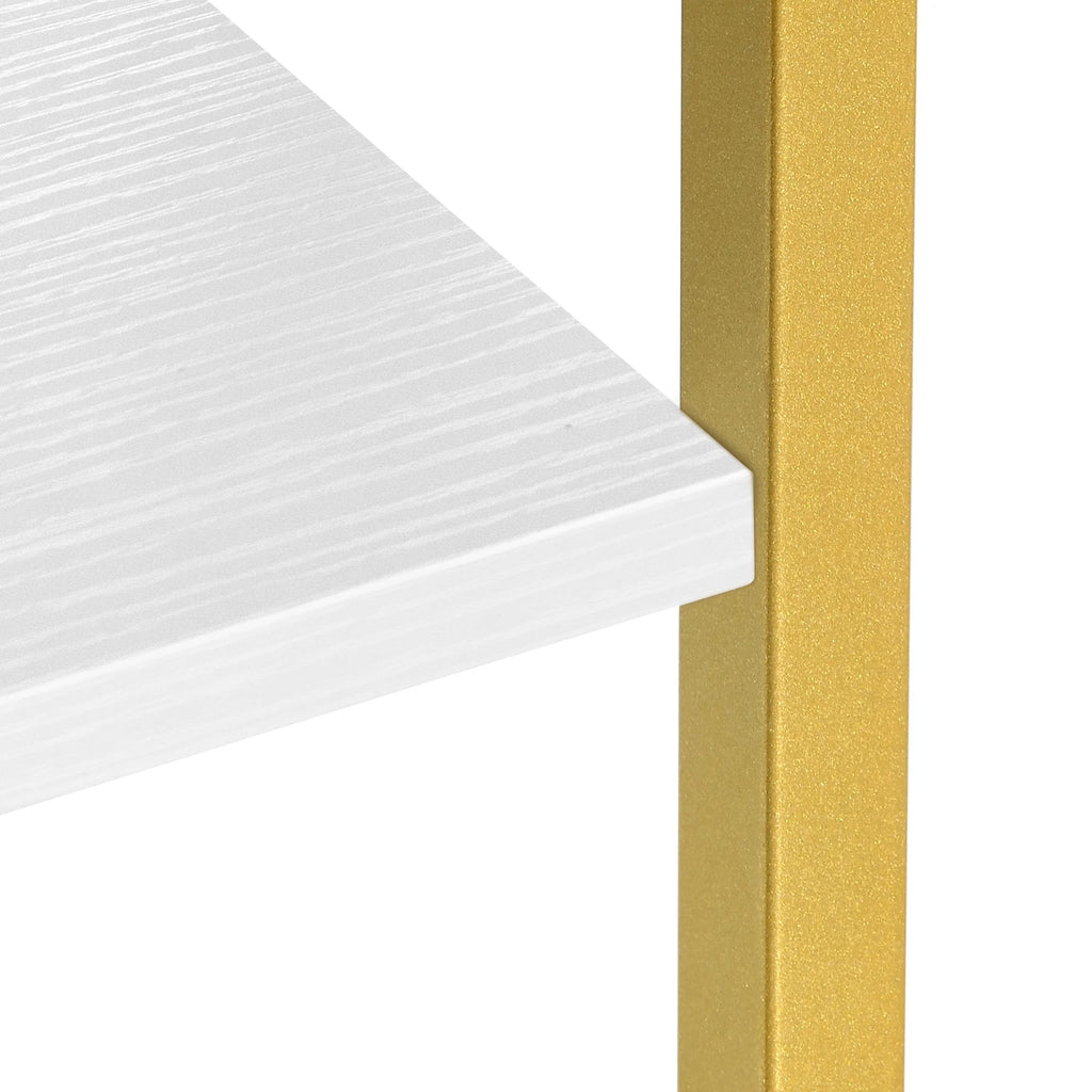 5-Tier Gold and White Bookshelf O72175