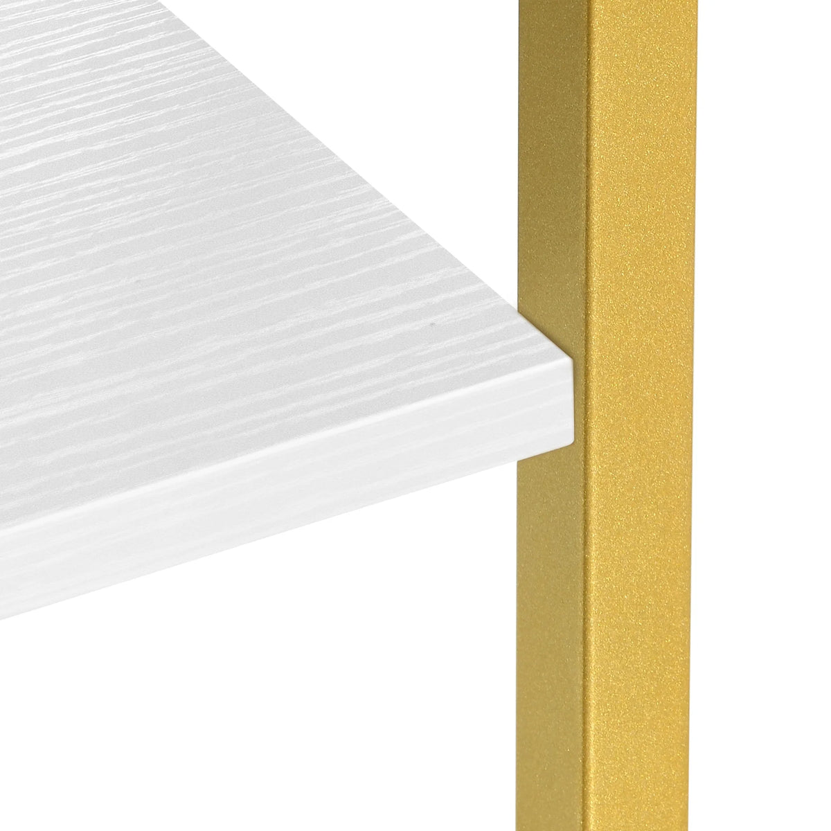 5-Tier Gold and White Bookshelf O72175