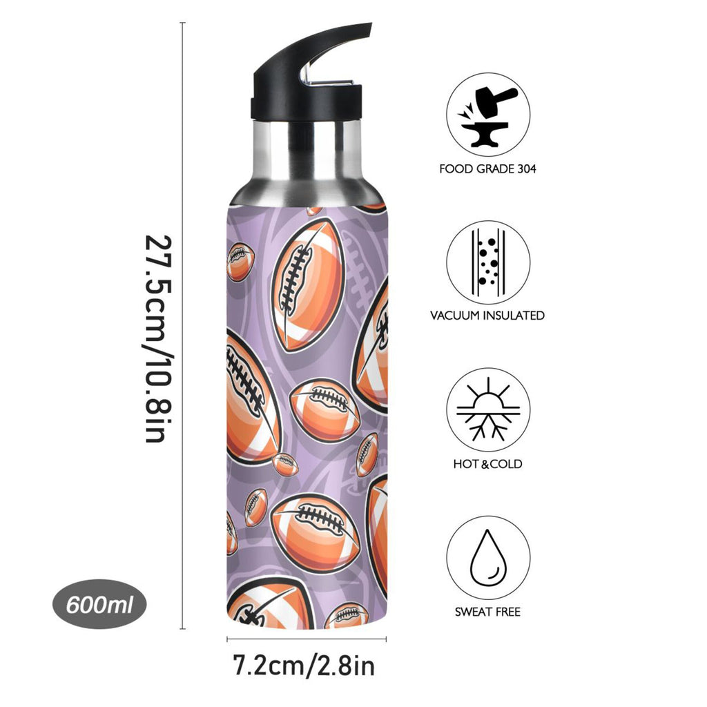 20 oz Insulated Stainless Steel Water Bottle with Straw Lid F54380