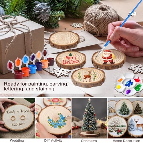 20 Pcs Natural Round Wood Slices Craft Kit C158