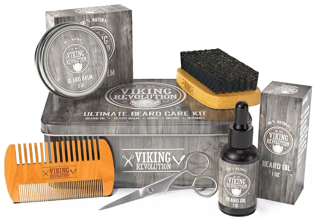 Beard Care Kit with Beard Balm, Beard Oil, Scissors V47309