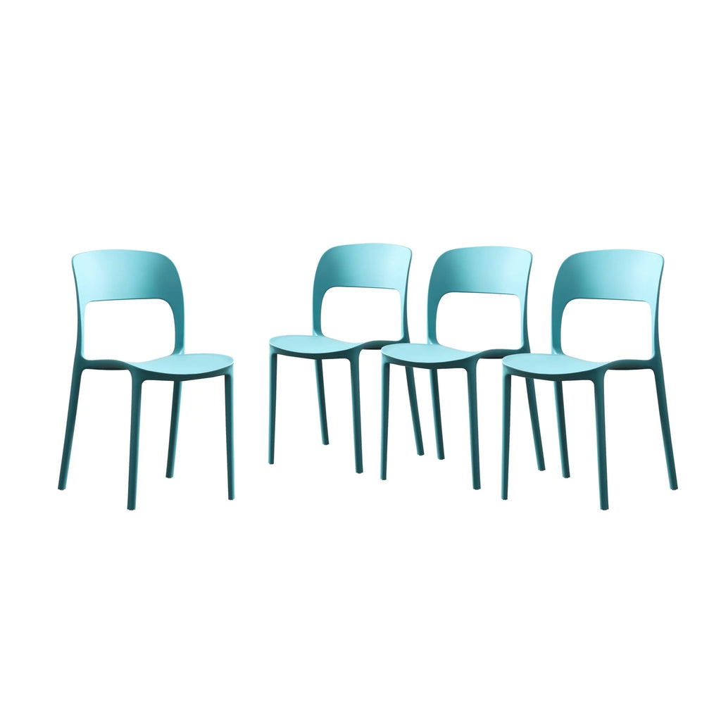 Plastic Stacking Dining Chairs Set of 4 O4777