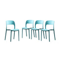 Plastic Stacking Dining Chairs Set of 4 O4777