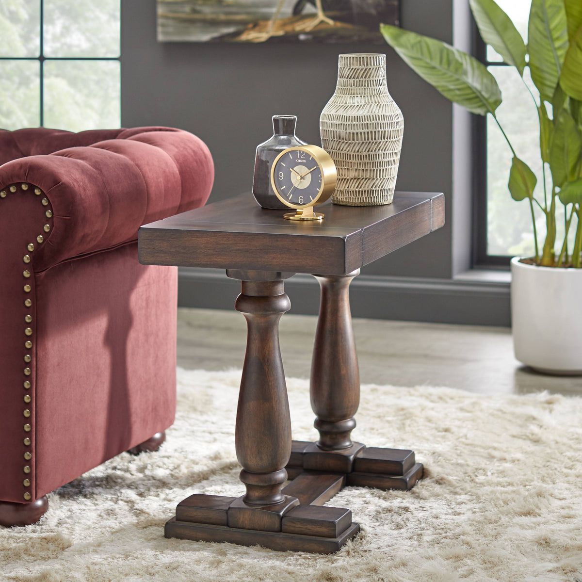 Rustic Brown End Table W17642