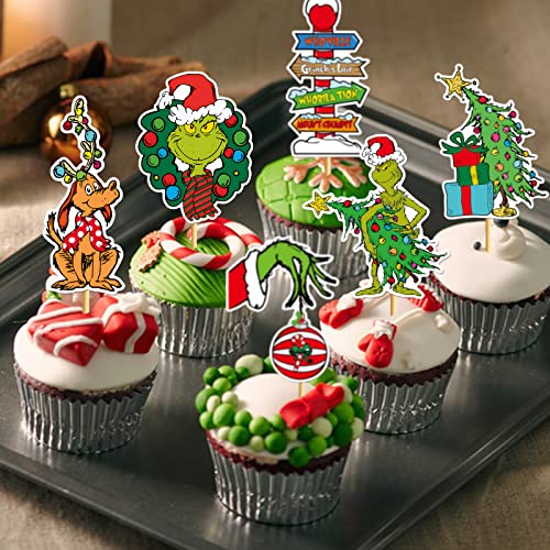 48Pcs Christmas Cupcake Toppers & Cake Decorations A194