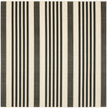 Black/Bone Striped Square Indoor/Outdoor Area Rug C77500