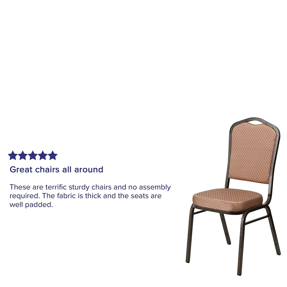 4 Pack Gold Diamond Patterned Fabric Stacking Banquet Chair C398