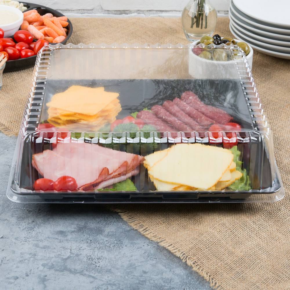 Clear Plastic Square Dome Lid - 40/Case D9624