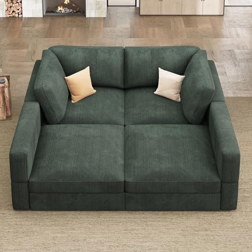Beige Corduroy Modular Sectional Sofa with Storage X22288