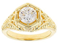 14K Yellow Gold Over Silver Moissanite Ring S96633