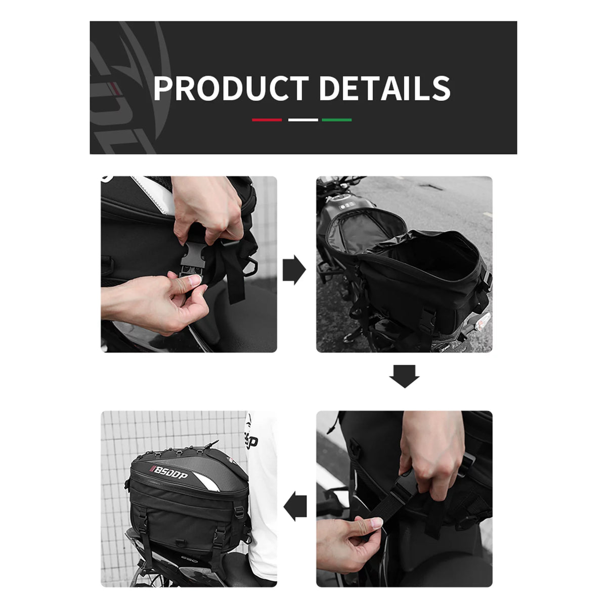 Waterproof Hard Shell Motorcycle Backpack Q27127