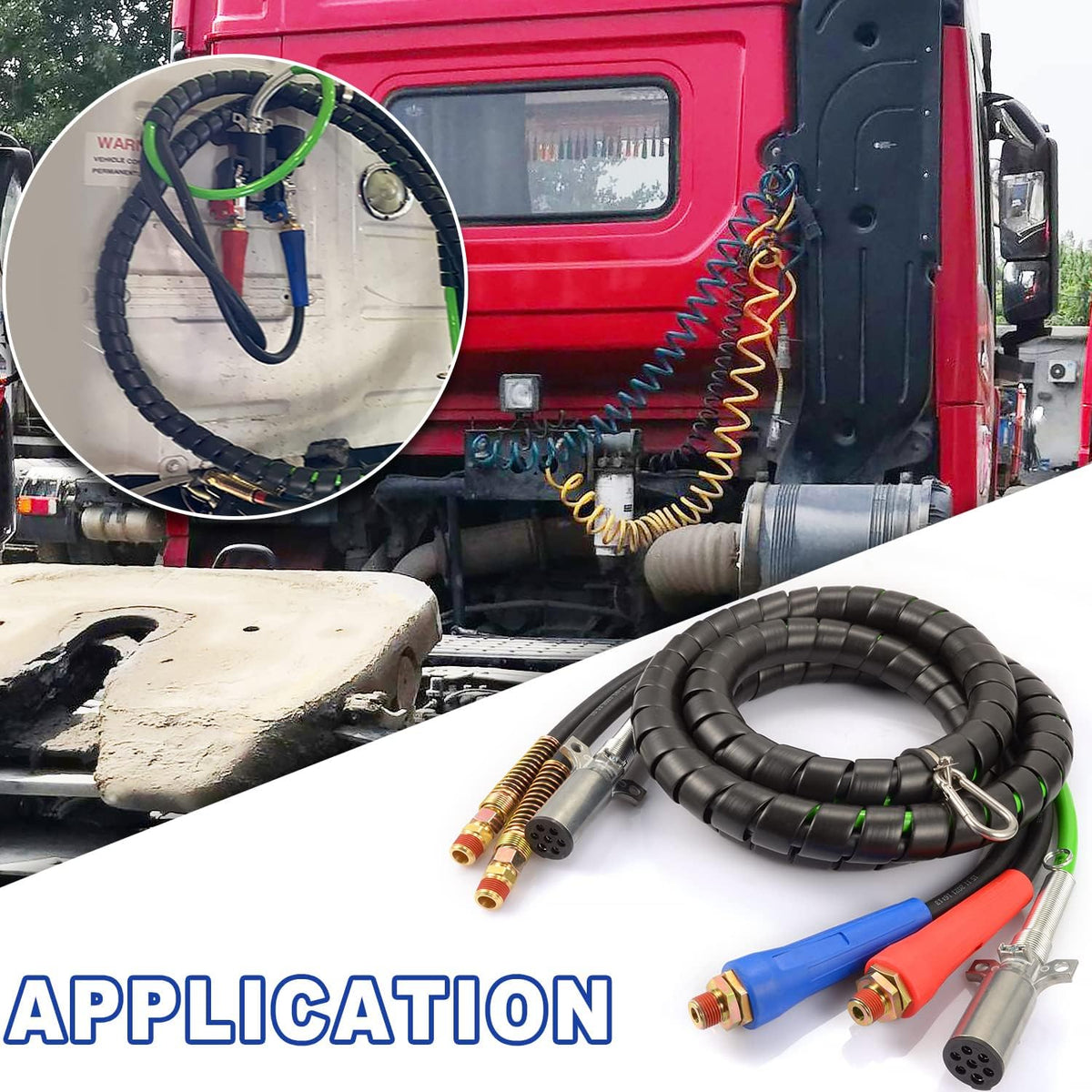 12ft 3 in 1 ABS Semi Air Hose Assemblies for Semi Truck F56797