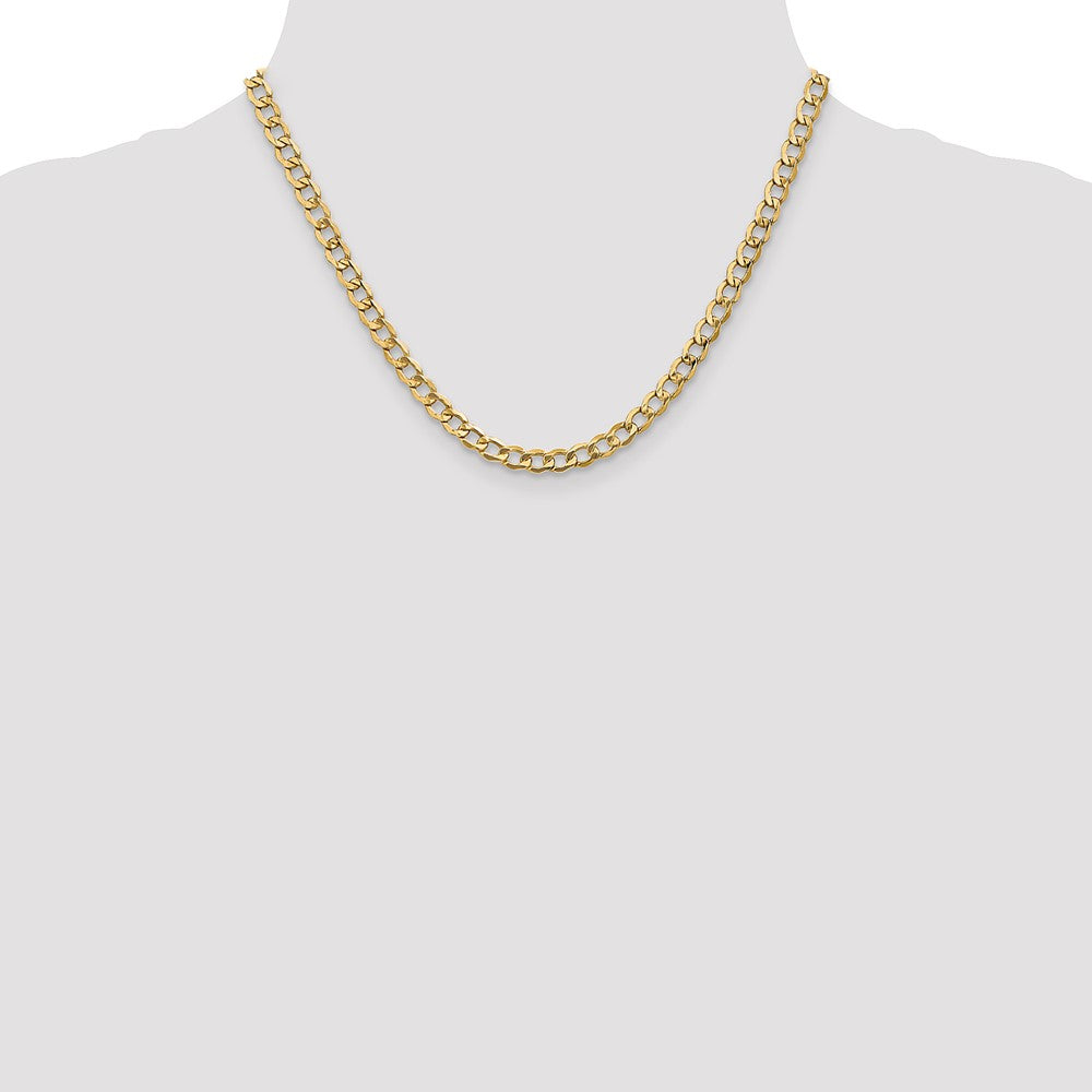 18 inch 5.25 mm Yellow Gold Curb Chain Necklace D4231