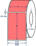 Fluorescent Red Direct Thermal Labels B8754