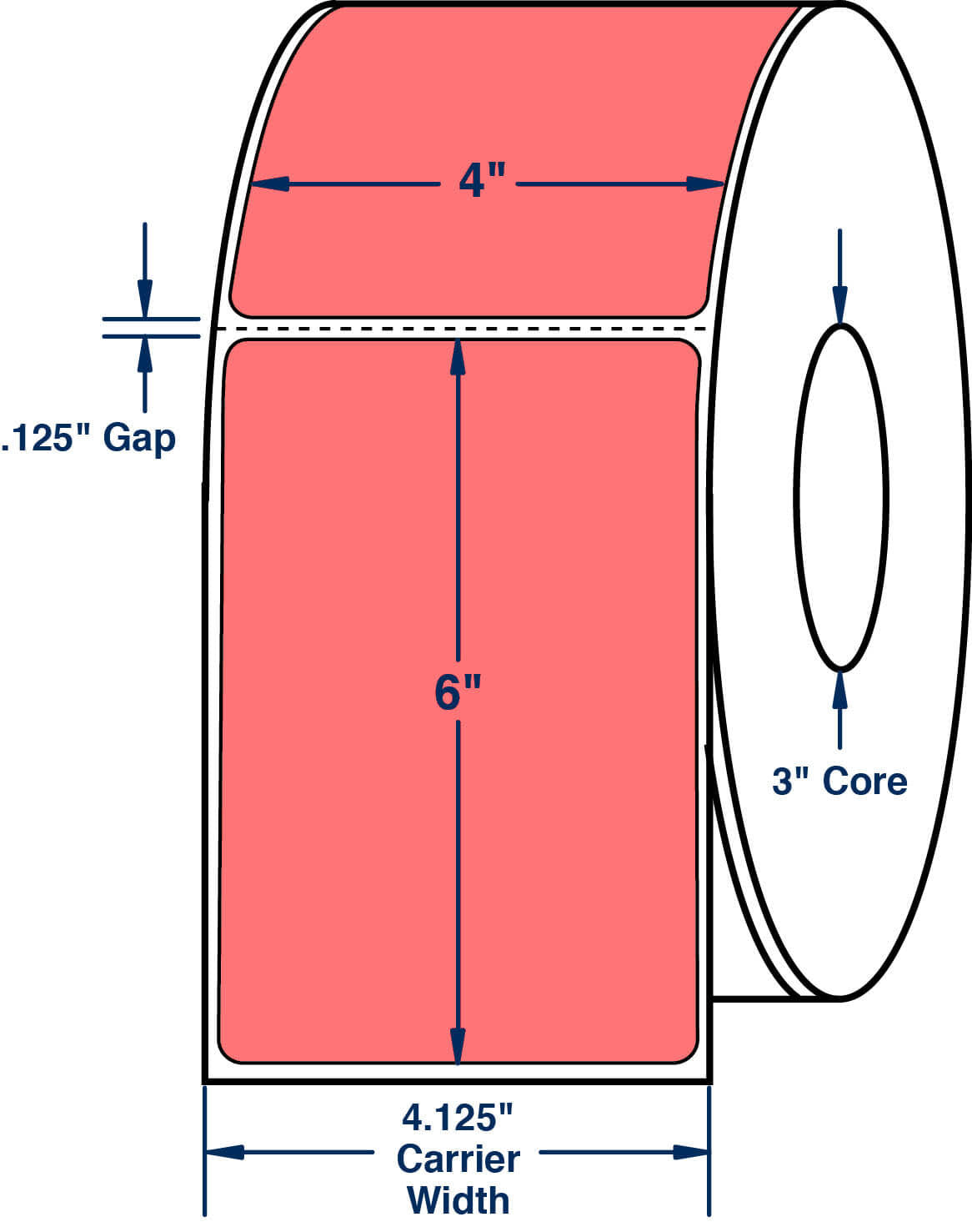 Fluorescent Red Direct Thermal Labels B8754