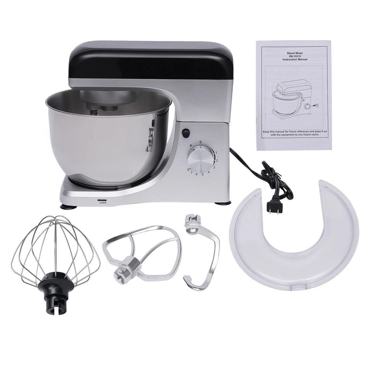 4.5L 1000W Electric Stand Mixer with Hook Attachments Z887447