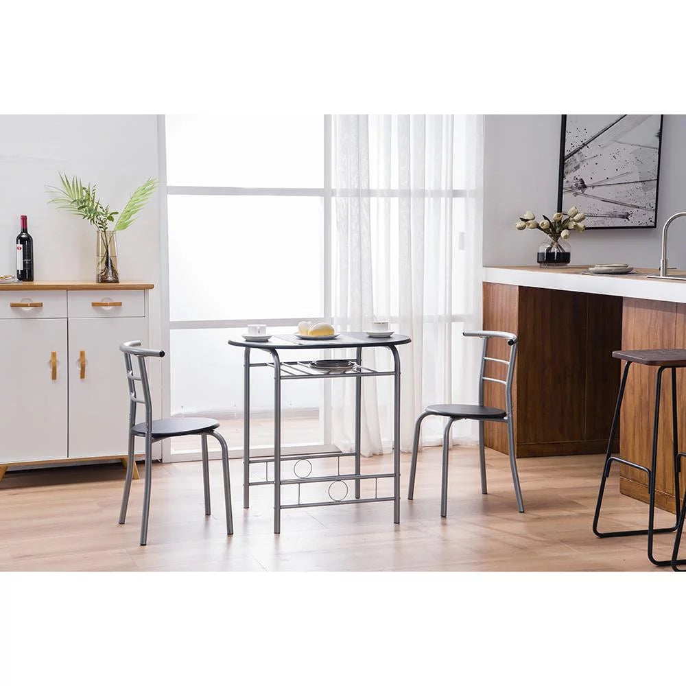 3-Piece Wooden Round Table and Chairs Set N696361