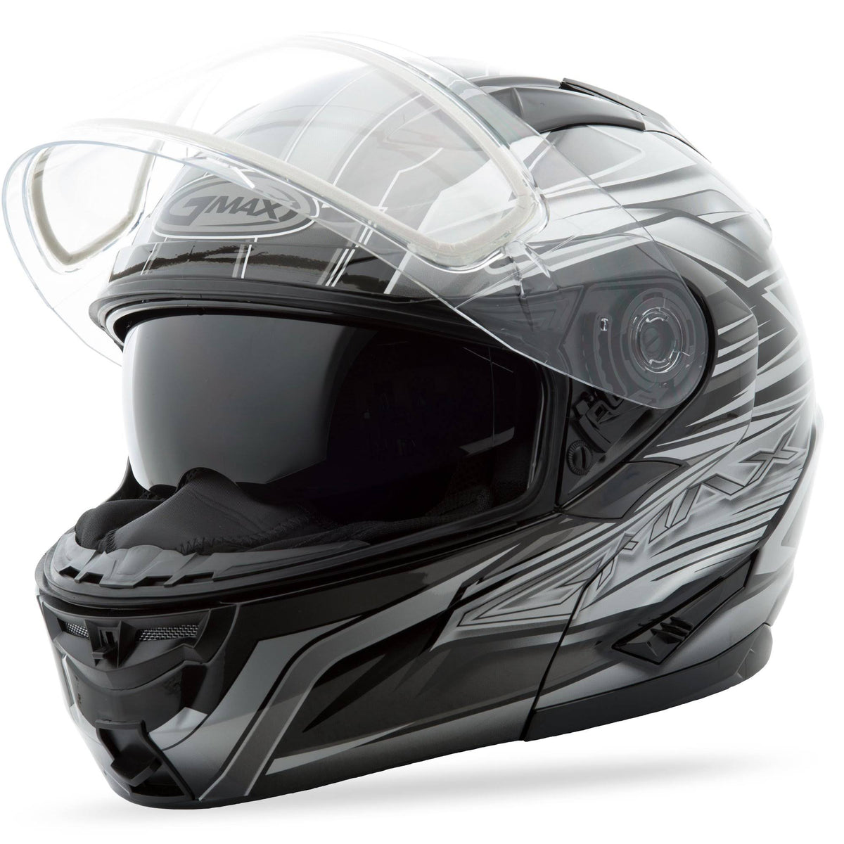 Matte Black White Modular Snow Helmet W344991