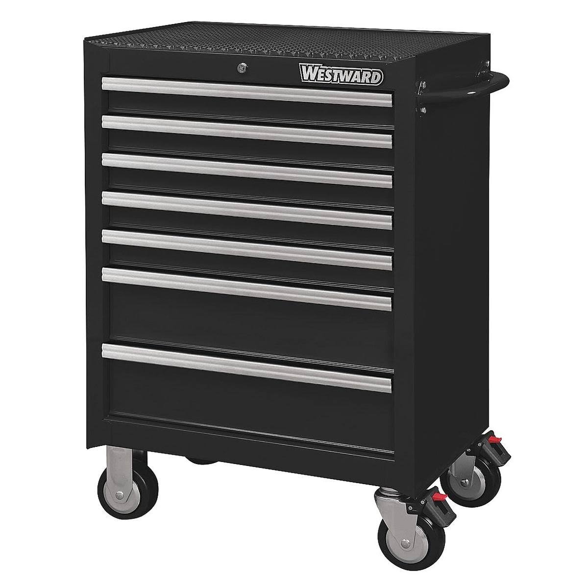 Black 7 Drawer Rolling Cabinet Z6236
