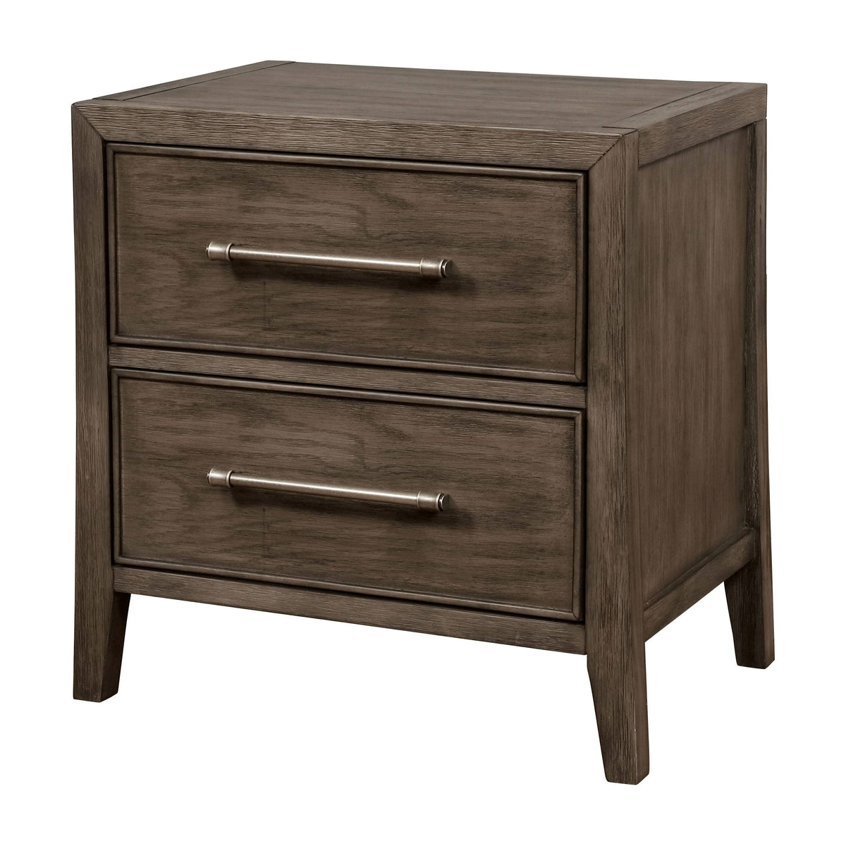 Grey Solid Wood 2-Drawer Nightstand H3266
