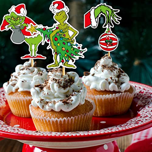 48Pcs Christmas Cupcake Toppers & Cake Decorations A194
