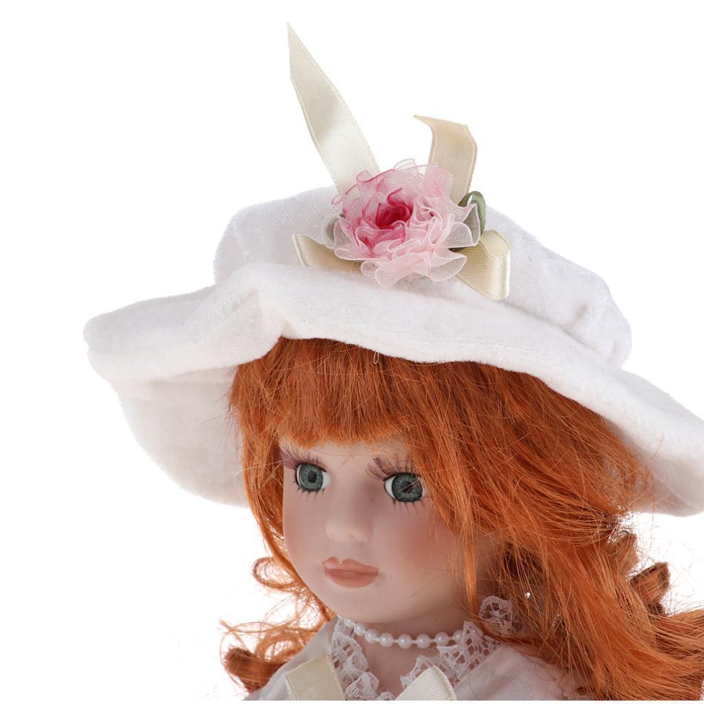 12inch Porcelain Doll with Lace Dress & Stand N870