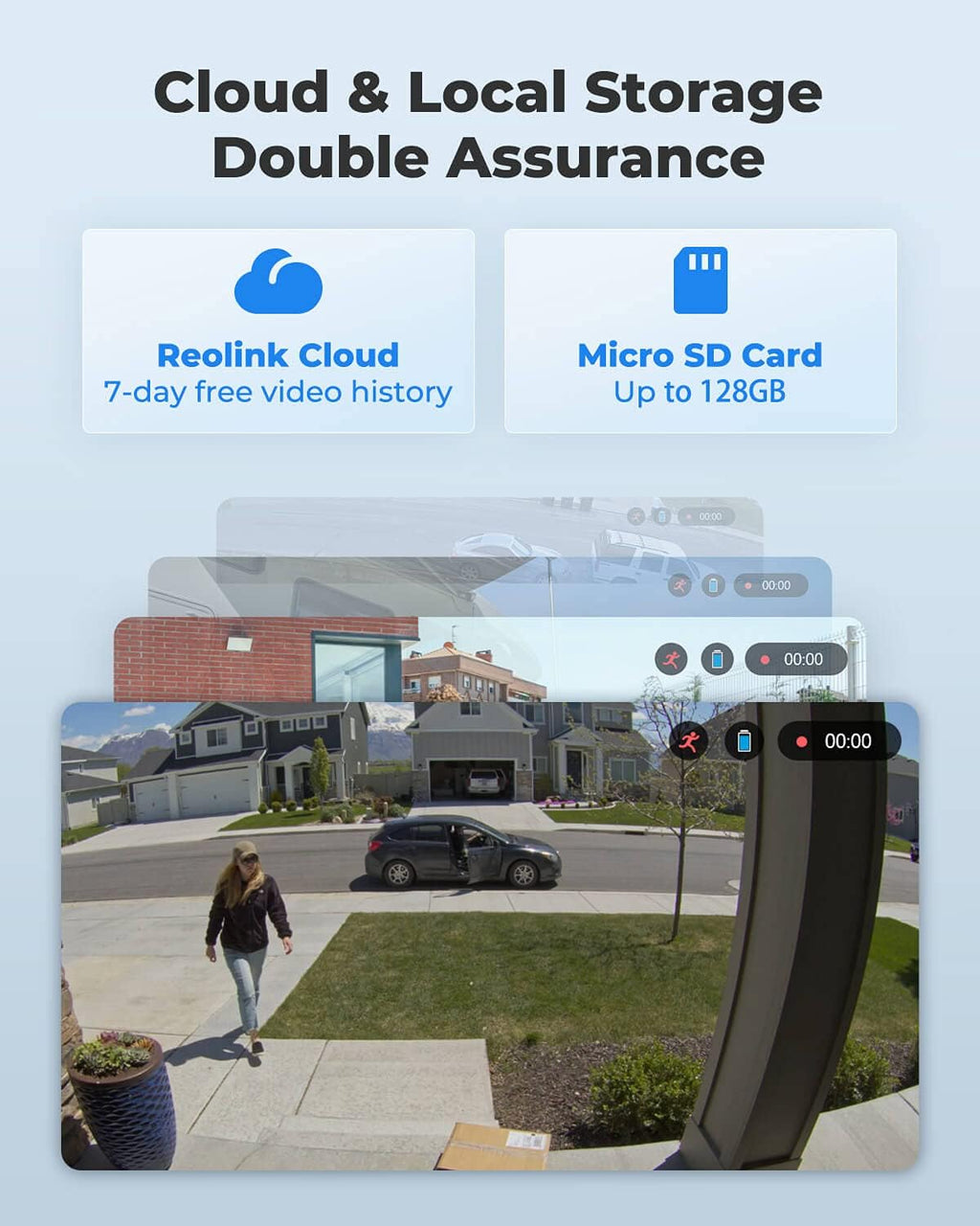 Outdoor Security Camera 4MP Dual Band WiFi Solar Battery Powered Spotlight Motion Detection Local SD Card Cloud Storage R51961