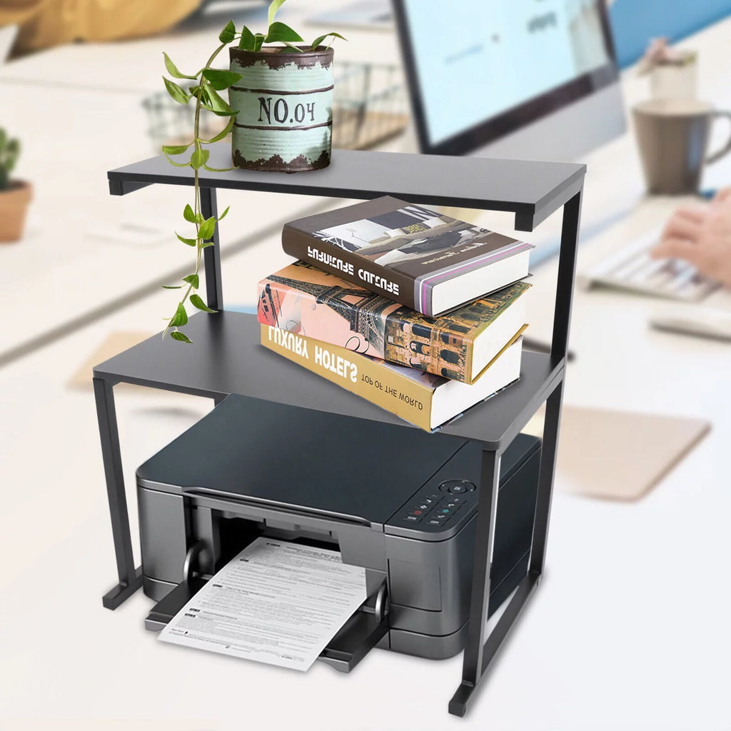 Black 3-Tier Printer Stand Storage Shelves B572