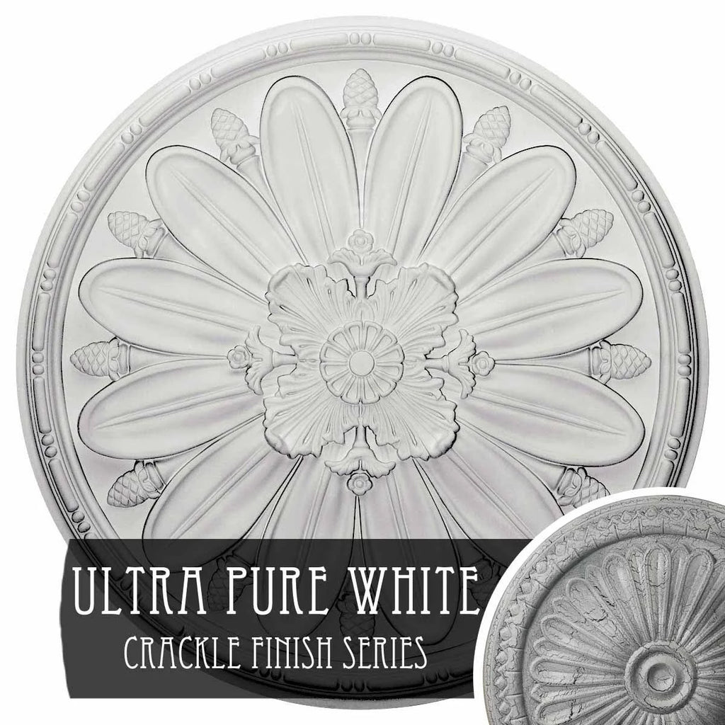 Ultra Pure White Crackle Ceiling Medallion A373